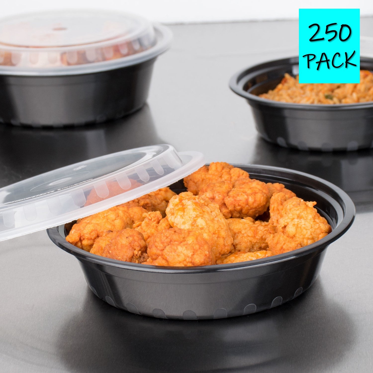 150 PACK] 24 oz Plastic Meal Prep Containers with Lids - Round