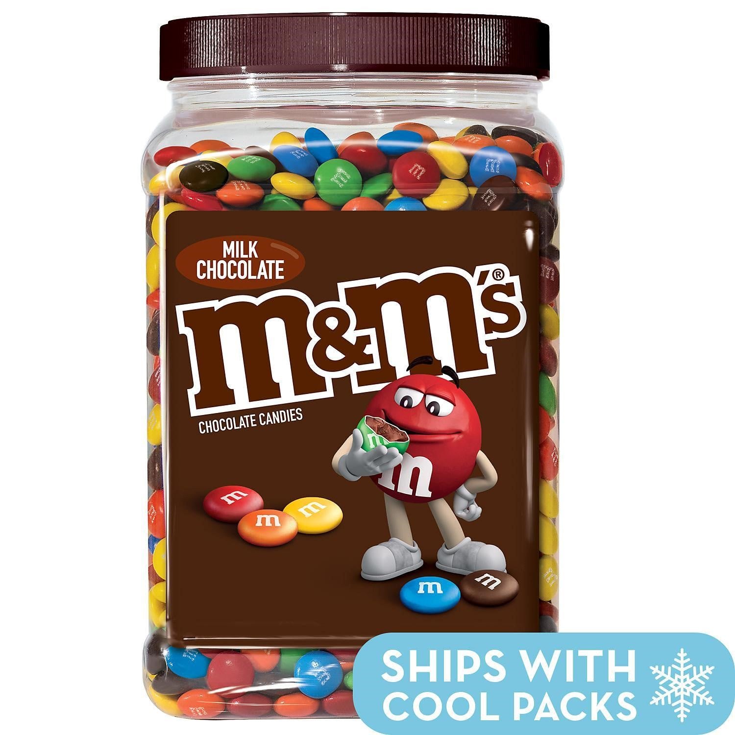 M&M's Holiday Mix Candy Bulk Jar, Peanut Chocolate Candy, 62 oz.
