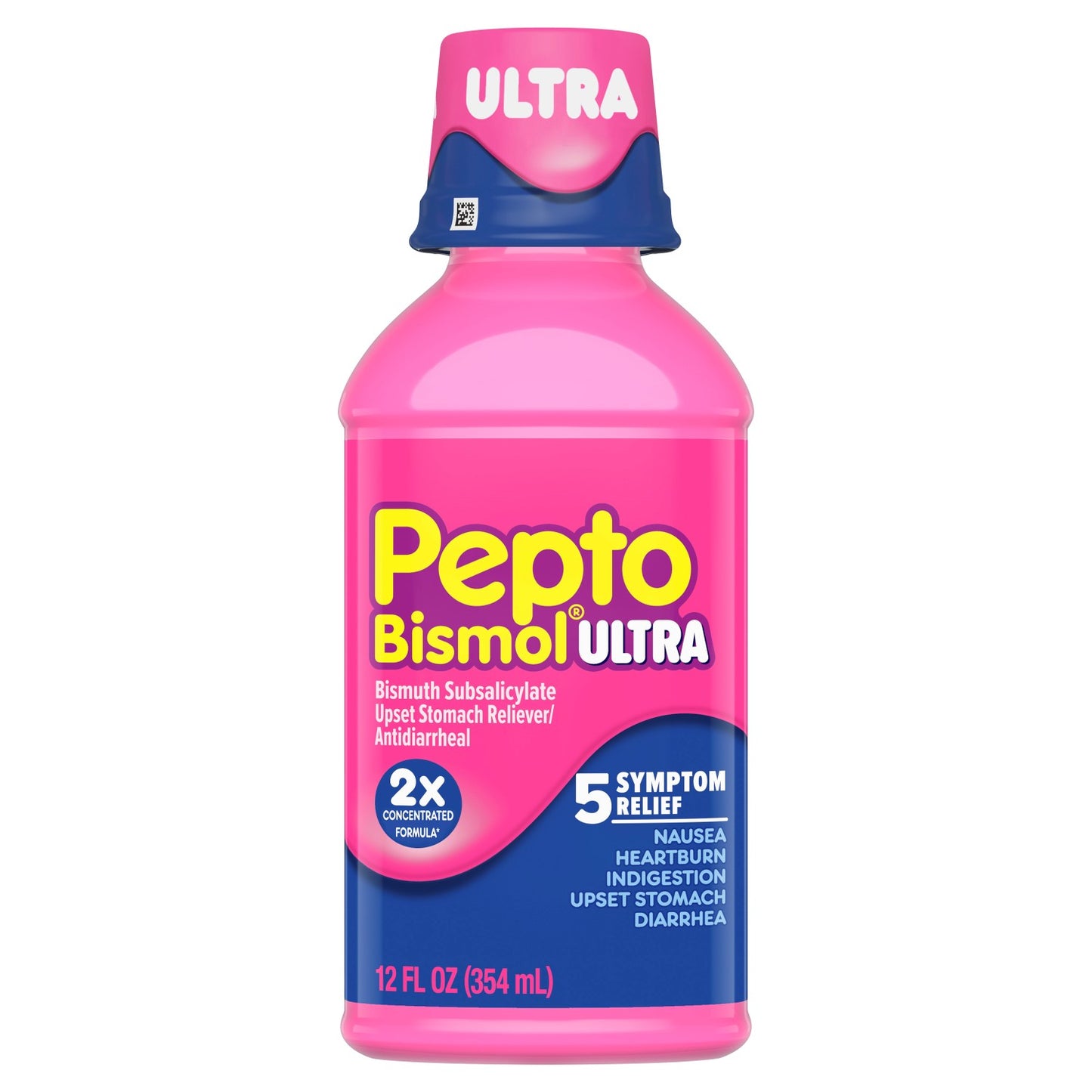Pepto Bismol Ultra, 5 Symptom Digestive Relief Liquid, 12oz Each Bottle, 3 Pack