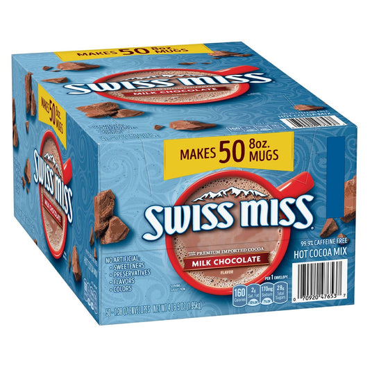 Swiss Miss Hot Cocoa Powder Milk Chocolate Mix Envelopes 1.38 oz - 50 count