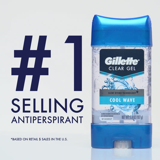 Gillette Clear Gel Advanced Antiperspirant 5 in 1 Cool Wave 3.8 oz, 5 Pack