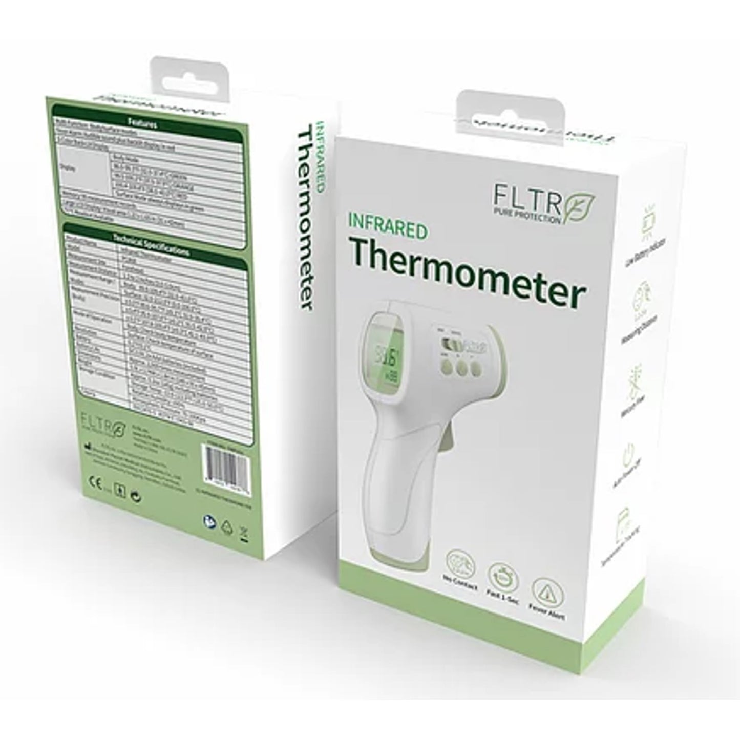 FLTR Infrared Thermometer Non-contact, one-second instant reading 99 memory