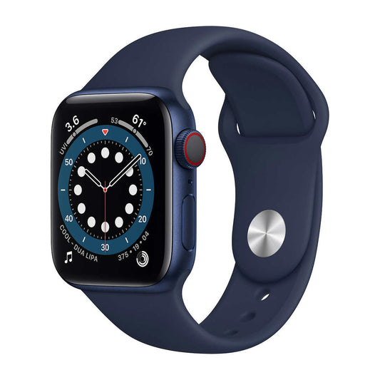Apple Watch Serie 6 44 mm Blue Aluminum Case Deep Navy Sport Band GPS