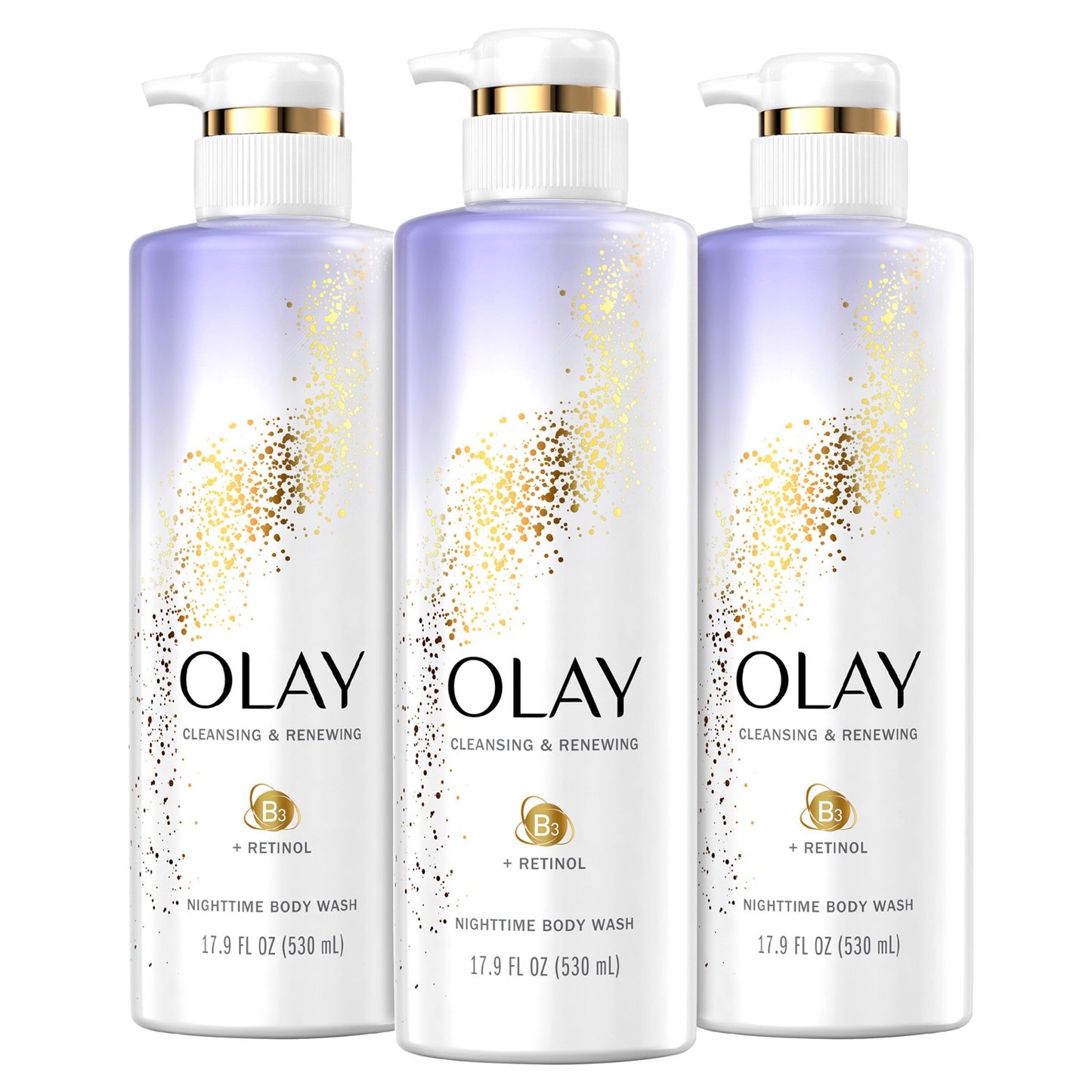 Olay Body Wash with Retinol, Cleansing & Renewing 17.9 oz - 3 Pack