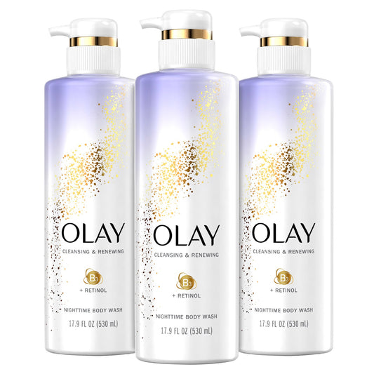Olay Body Wash with Retinol, Cleansing & Renewing 17.9 oz - 3 Pack