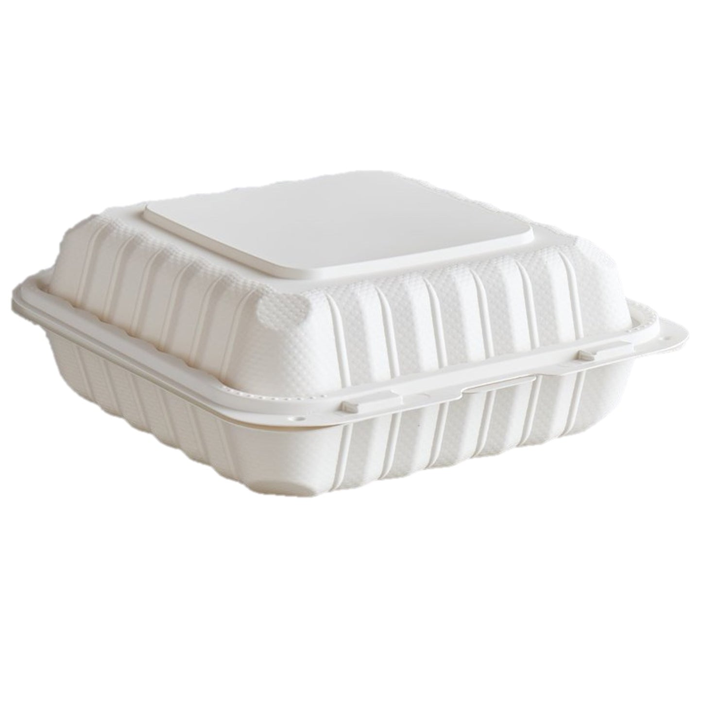 Take Out Clamshell 8" 3 Compartment 8X8X3 Microwaveable Eco-Friendly 150 Pack