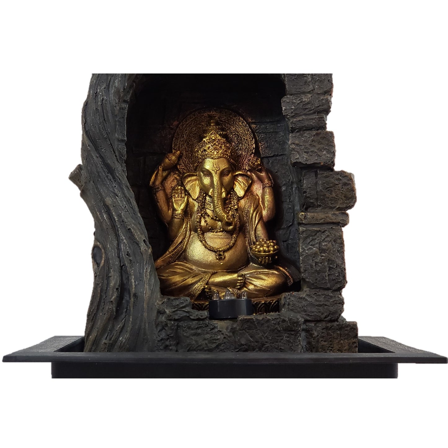 Fountain Ganesha Tabletop Cascading Led Relaxing Waterfall Indoor Outdoor