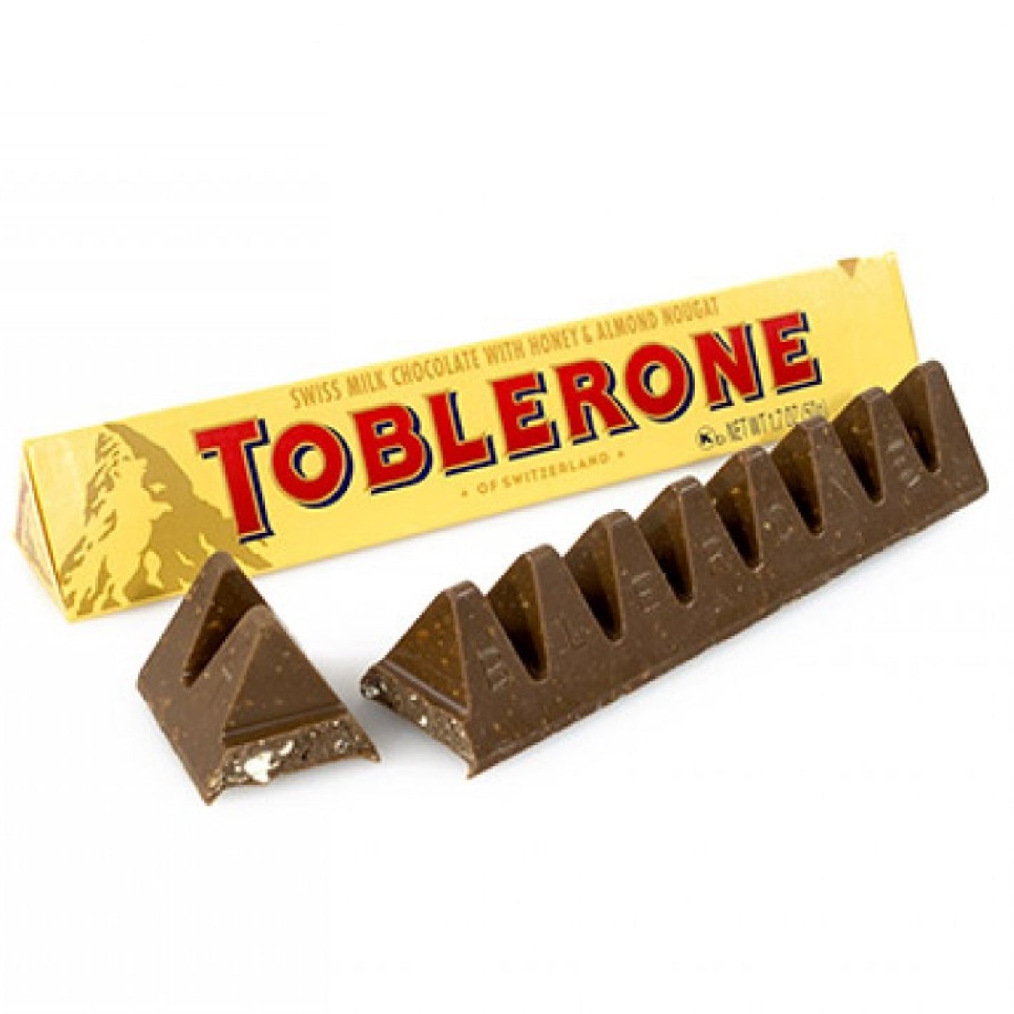 Toblerone Swiss Milk Chocolate with Honey and Almond Nougat 100g ea Bars 6-Pack