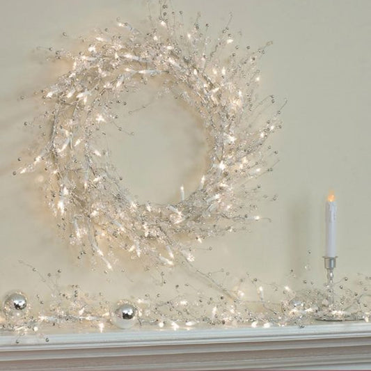GE Glitter Gem Garland Clear Bright Indoor, Christmas Holiday - 100 Lights 9 FT