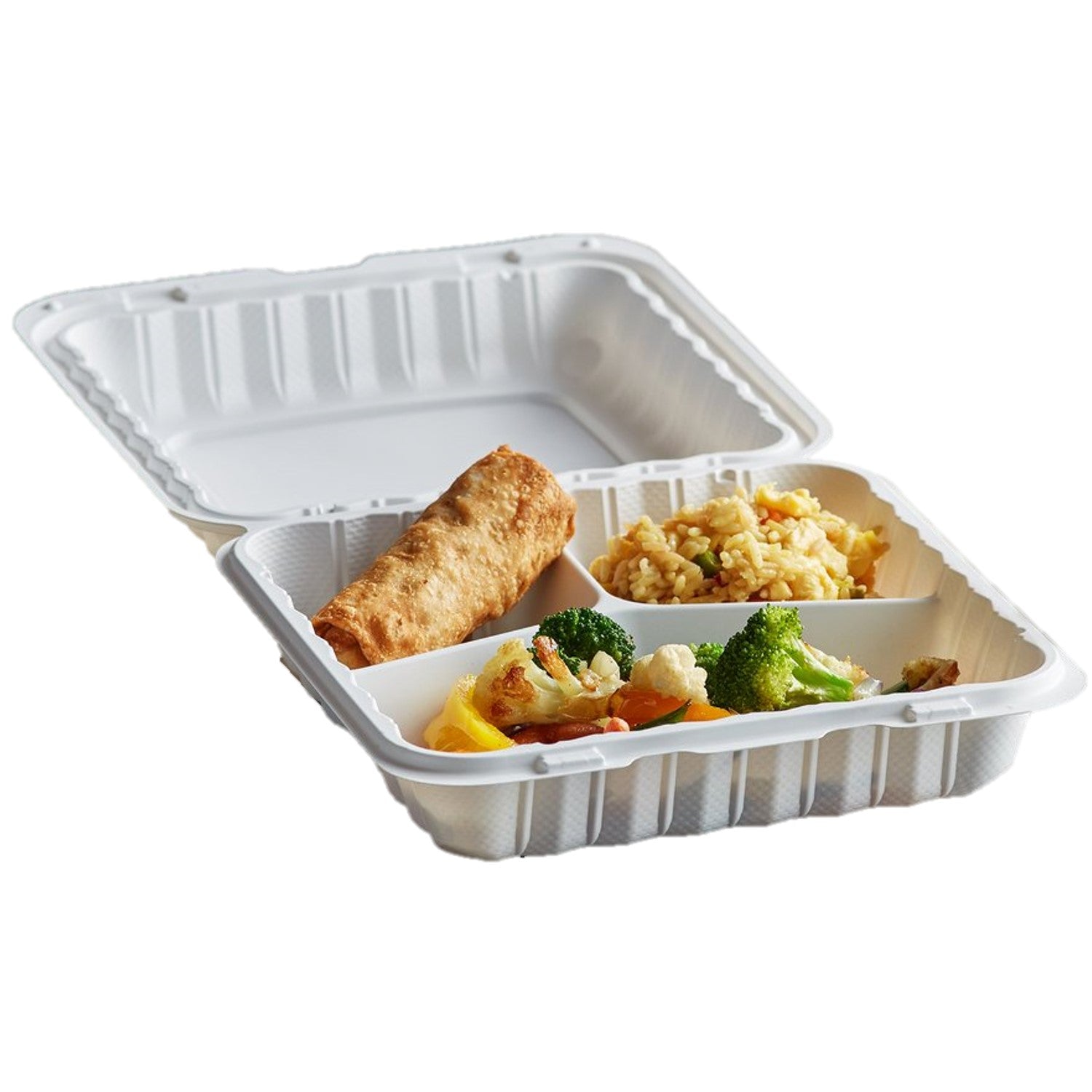 9X9 3-Compartment Clamshell To Go Containers [300pcs/ctn] Renewable &  Compostable Plant-Based