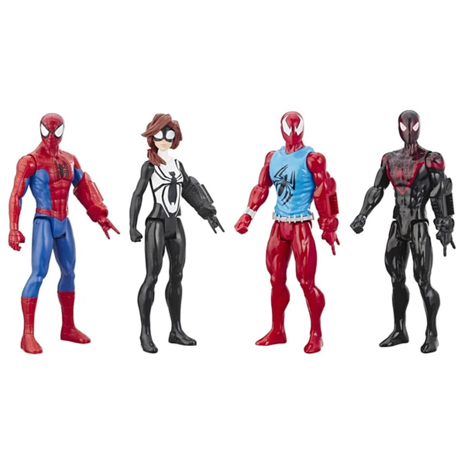 Titan Hero Series Spider-Man Spider-Girl Scarlet Miles Morales 4-Pack