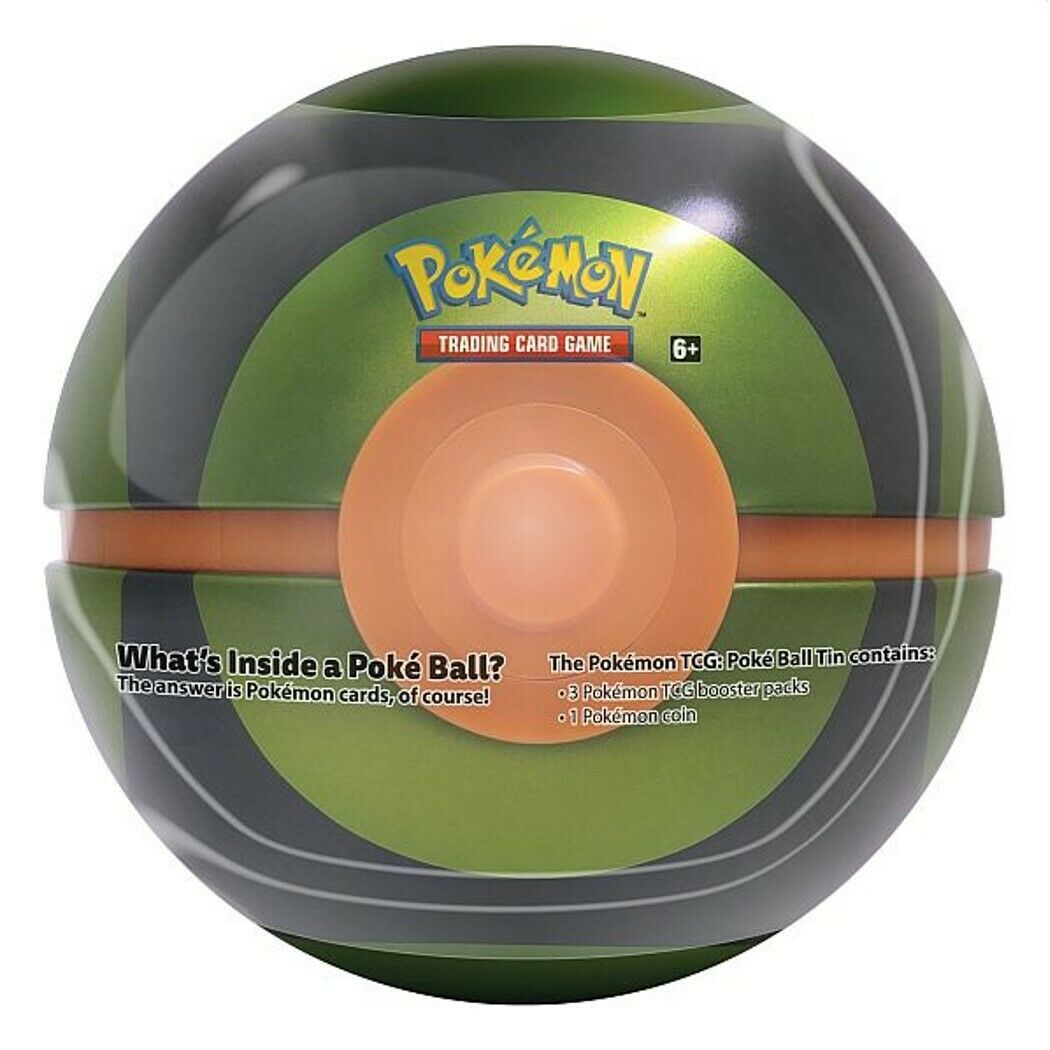 Pokemon TCG Poke Ball Tin 9 Booster Pack 3 Coin 2020 Spring Poke Ball Set 3-Pack