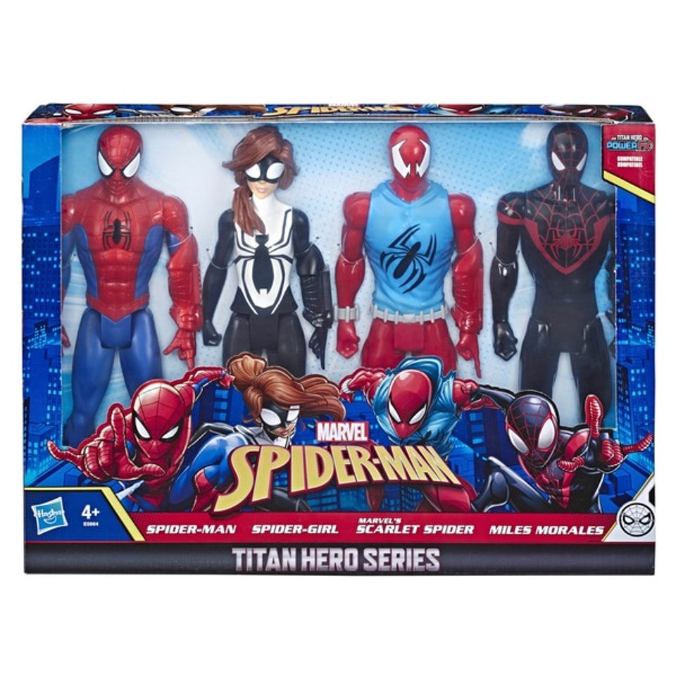 Titan Hero Series Spider-Man Spider-Girl Scarlet Miles Morales 4-Pack